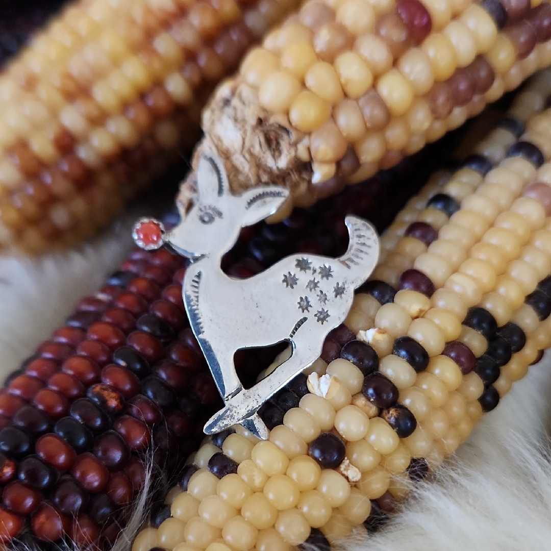 Great Old Native American Sterling Rudolph The Red-Nosed Reindeer Brooch